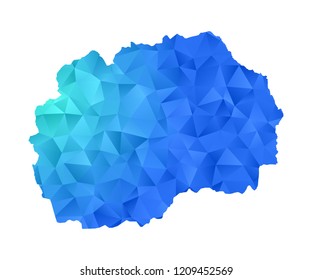 Macedonia map in geometric blue polygonal style modern design on white background. Vector illustration.