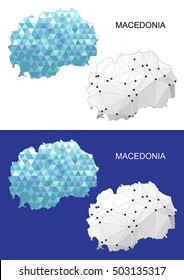 Macedonia map in geometric polygonal style. Abstract gems triangle.