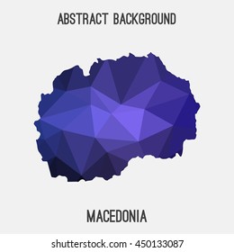 Macedonia map in geometric polygonal,mosaic style.Abstract tessellation,modern design background,low poly. Vector illustration.