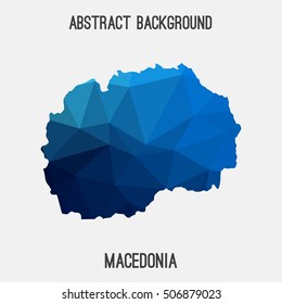 Macedonia map in geometric polygonal,mosaic style.Abstract tessellation,modern design background,low poly. Vector illustration.