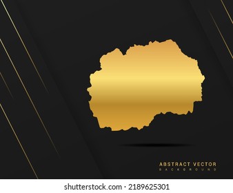 Mazedonien-Karte von goldenem Farbverlauf-Stil Vektorgrafik.