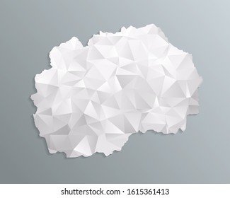 Macedonia map gray in polygonal style on dark background. isolated vector illustration eps 10.