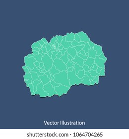 Macedonia map - High detailed color map of Macedonia. flat design style, clean and modern.Vector illustration eps 10