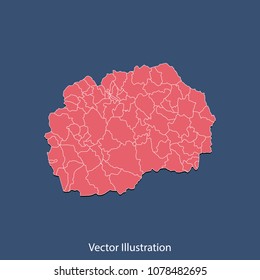 Macedonia map - High detailed color map of Macedonia. flat design style, clean and modern. Vector illustration eps 10