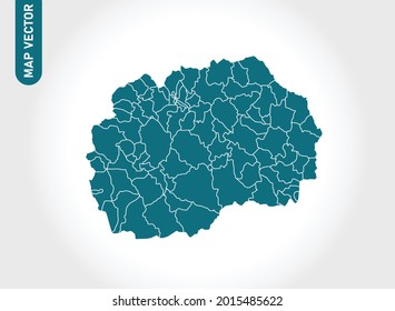 Mazedonien Karte hoch detailliert auf weißem Hintergrund. Abstraktes Design, Vektorgrafik eps10
