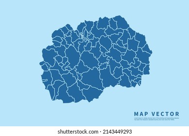 Macedonia map High Detailed on blue sky background. Abstract design vector illustration eps 10