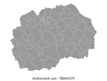 macedonia map. High detailed map of macedonia on white background. Vector illustration eps 10.