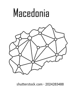 Macedonia map icon, vector illustration in black on a white background.
