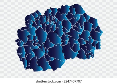 Macedonia Map indigo Color on White Background quality files png