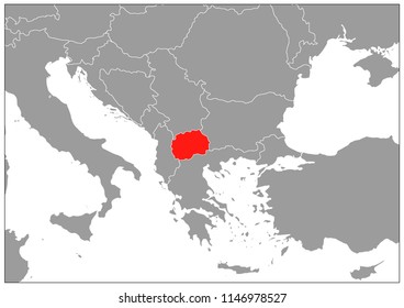 Macedonia map on gray base 