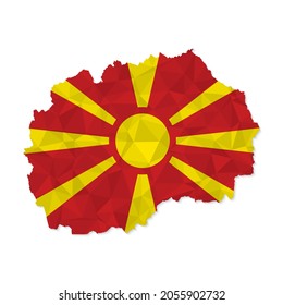 Macedonia map in polygonal style on white background. Vector illustration eps 10.