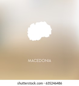 Macedonia  map silhouette - Abstract Blurred Background