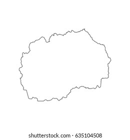 Macedonia map silhouette on the white background. Vector illustration