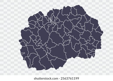 Macedonia Map Slate Color on White Background quality files Png