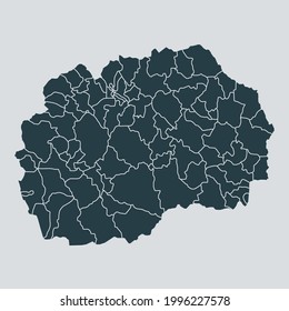 Macedonia map vector, isolated on gray background