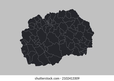 Macedonia map vector, isolated on gray background