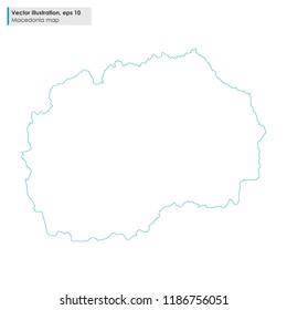 macedonia map vector line illustration on white background
