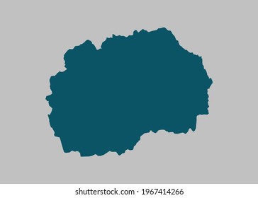 Macedonia map vector,Not isolated ocean blue color on gray background