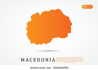 Macedonia Map - World Map International vector template with Orange gradient color isolated on white background - Vector illustration eps 10