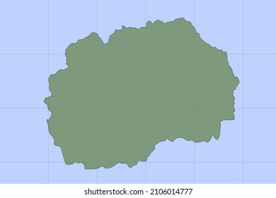 Macedonia Map - World map International vector template with green color on blue background and grid design for design, education, website, infographic, banner - Vector illustration eps 10