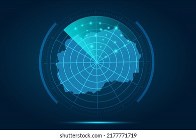 Mapa de Macedonia - Mapa Mundial Plantilla vectorial Internacional con el estilo de radar de círculo futurista HUD, GUI, interfaz de interfaz de usuario aislada en fondo azul para diseño, infografía - Ilustración vectorial eps 10