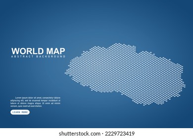 Macedonia Map - World map International vector template with isometric top and white pixel, grid, grunge, halftone style isolated on blue background for design, web - Vector illustration eps 10