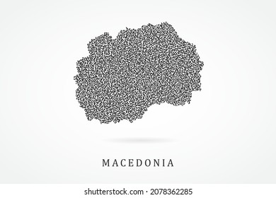 Macedonia Map - World map vector template with Black grid on white background  for education, infographic, design, website, banner - Vector illustration eps 10