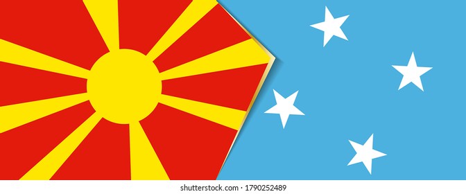 Macedonia and Micronesia flags, two vector flags symbol of relationship or confrontation.