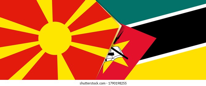 Banderas de Macedonia y Mozambique, dos banderas vectoriales símbolo de relación o confrontación.