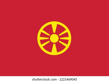 Macedonia national flag circle shape country emblem state symbol