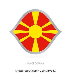 Macedonia national team flag in style for international basketball competitions. Vector sign.