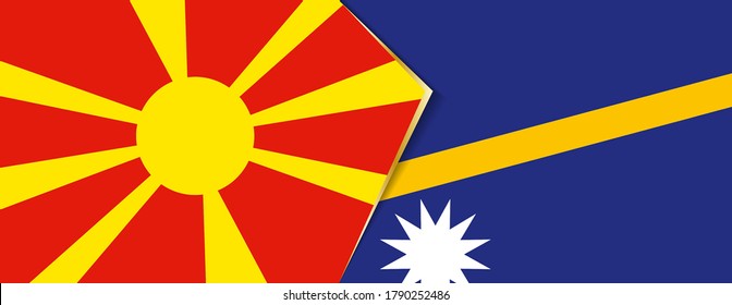 Banderas de Macedonia y Nauru, dos banderas vectoriales símbolo de relación o enfrentamiento.
