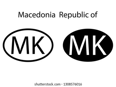Macedonia, Republic of country code icon.  Iso code country domain name.   MK - Macedonia, Republic of abbreviated. vector
