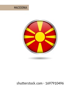 Plantilla de diseño de vectores de bandera redonda de Macedonia