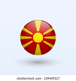 Macedonia round flag. Vector illustration.