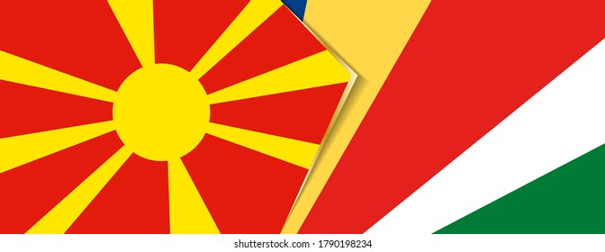 Macedonia and Seychelles flags, two vector flags symbol of relationship or confrontation.