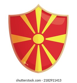 Vector de caricaturas de dibujos blindados de Macedonia. Mapa circular. ue nacional