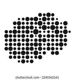 Mapa de mapa de patrones Pixelado de Silhouette de Macedonia