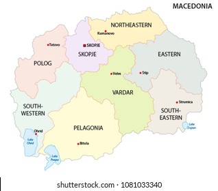 macedonia simple administrative and political vector map
