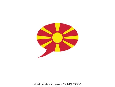 Macedonia speech bubble language symbol national flag country emblem icon