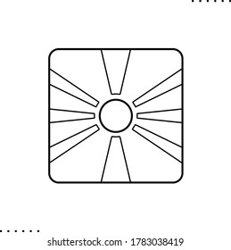 Macedonia square flag vector icon in outlines 