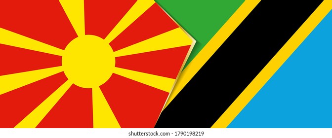Macedonia and Tanzania flags, two vector flags symbol of relationship or confrontation.