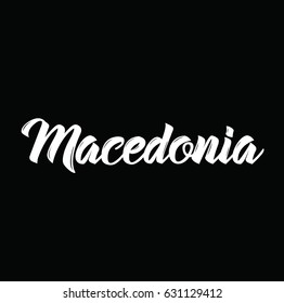 macedonia, text design. Vector calligraphy. Typography poster. Usable as background.