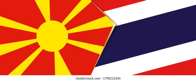 Macedonia and Thailand flags, two vector flags symbol of relationship or confrontation.