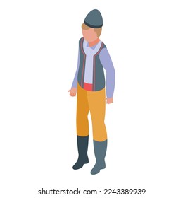 Macedonia traditional cloth guy icon isometric vector. Travel city. Landmark culture