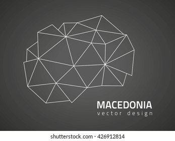 Macedonia vector contour  black map