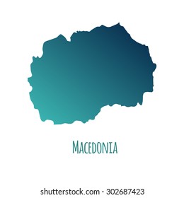 Macedonia vector map with color gradient and caption on white background. Can be used as element of your infographics or presentation