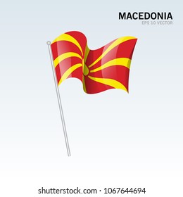 Macedonia waving flag isolated on gray background