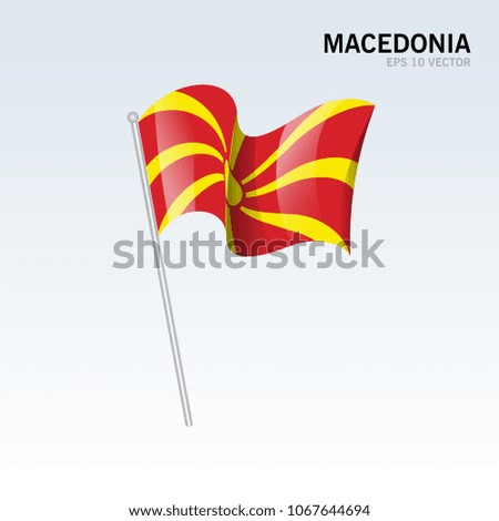 Macedonia waving flag isolated on gray background