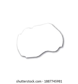 Macedonia - white 3D silhouette map of country area with dropped shadow on white background. Simple flat vector illustration.